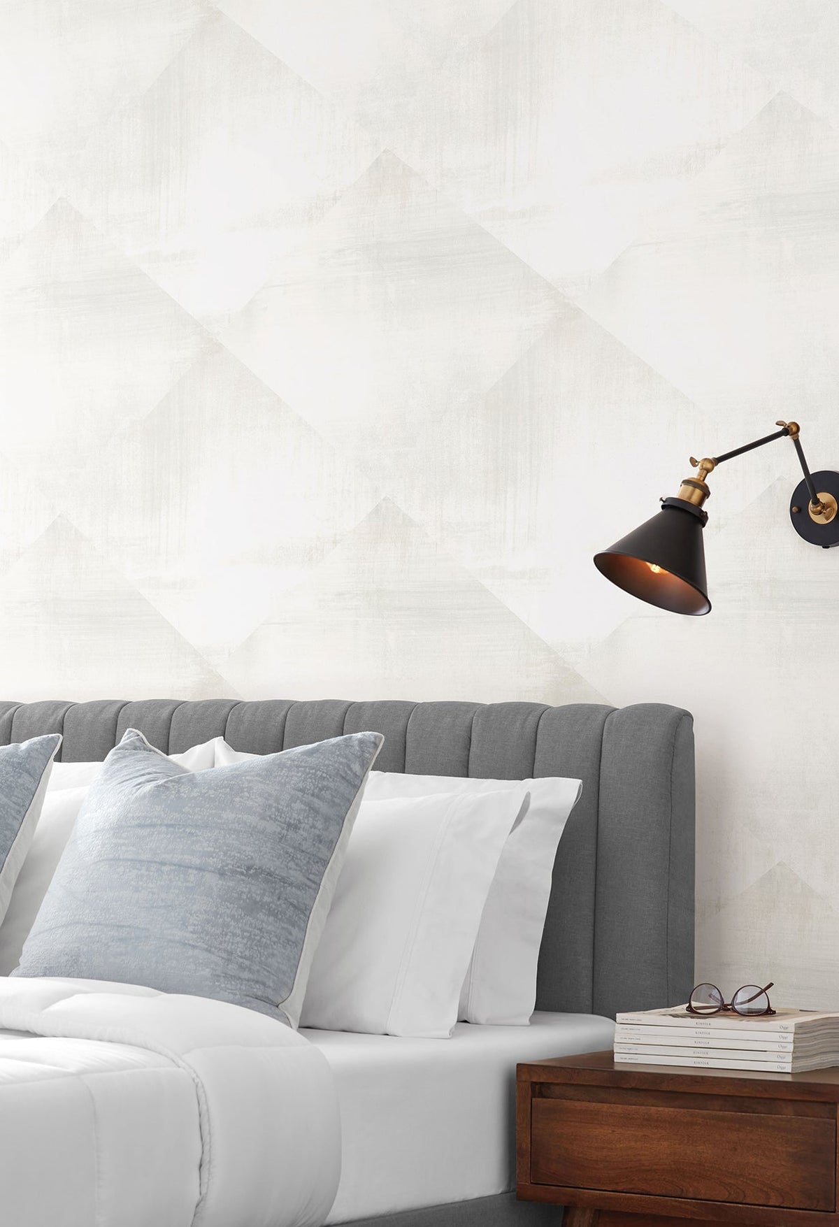 CC1216 In Clay White Carol Benson Cobb Wallpaper by York Wallcoverings