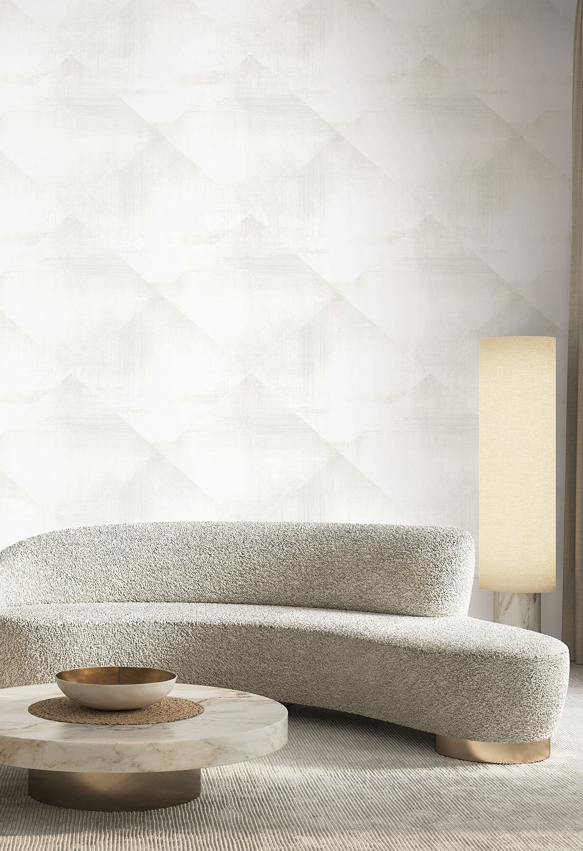 CC1216 In Clay White Carol Benson Cobb Wallpaper by York Wallcoverings