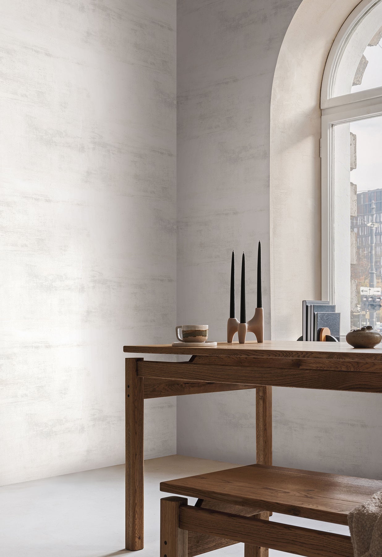 CC1224 Salt Flats White & Grey Carol Benson Cobb Wallpaper by York Wallcoverings