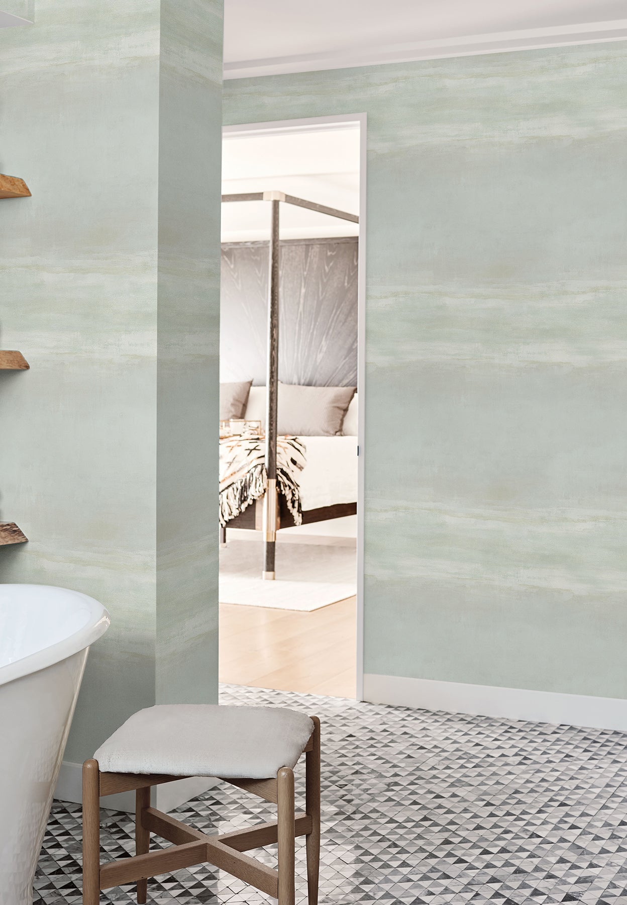 CC1251 Serene Reflection Mist Carol Benson Cobb Wallpaper by York Wallcoverings