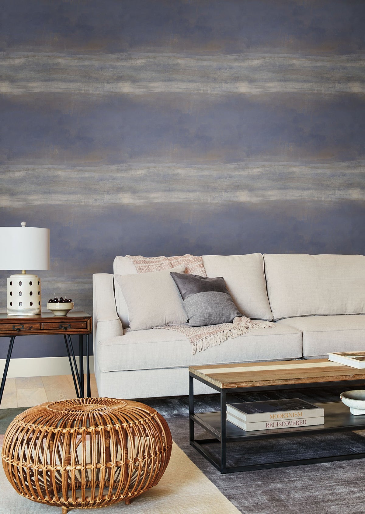 CC1255 Serene Reflection Navy Carol Benson Cobb Wallpaper by York Wallcoverings