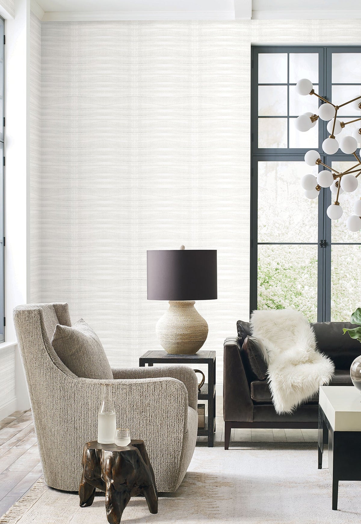 CC1261 Grey Stone Talc Carol Benson Cobb Wallpaper by York Wallcoverings