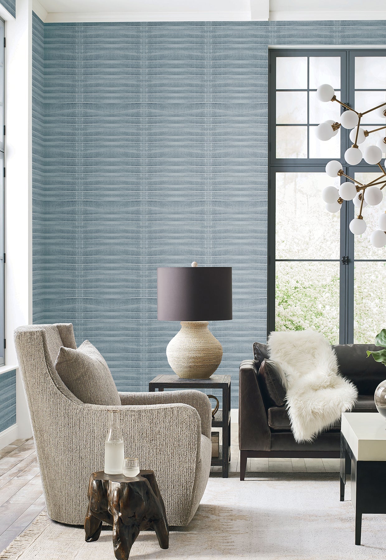 CC1265 Grey Stone Blue Carol Benson Cobb Wallpaper by York Wallcoverings
