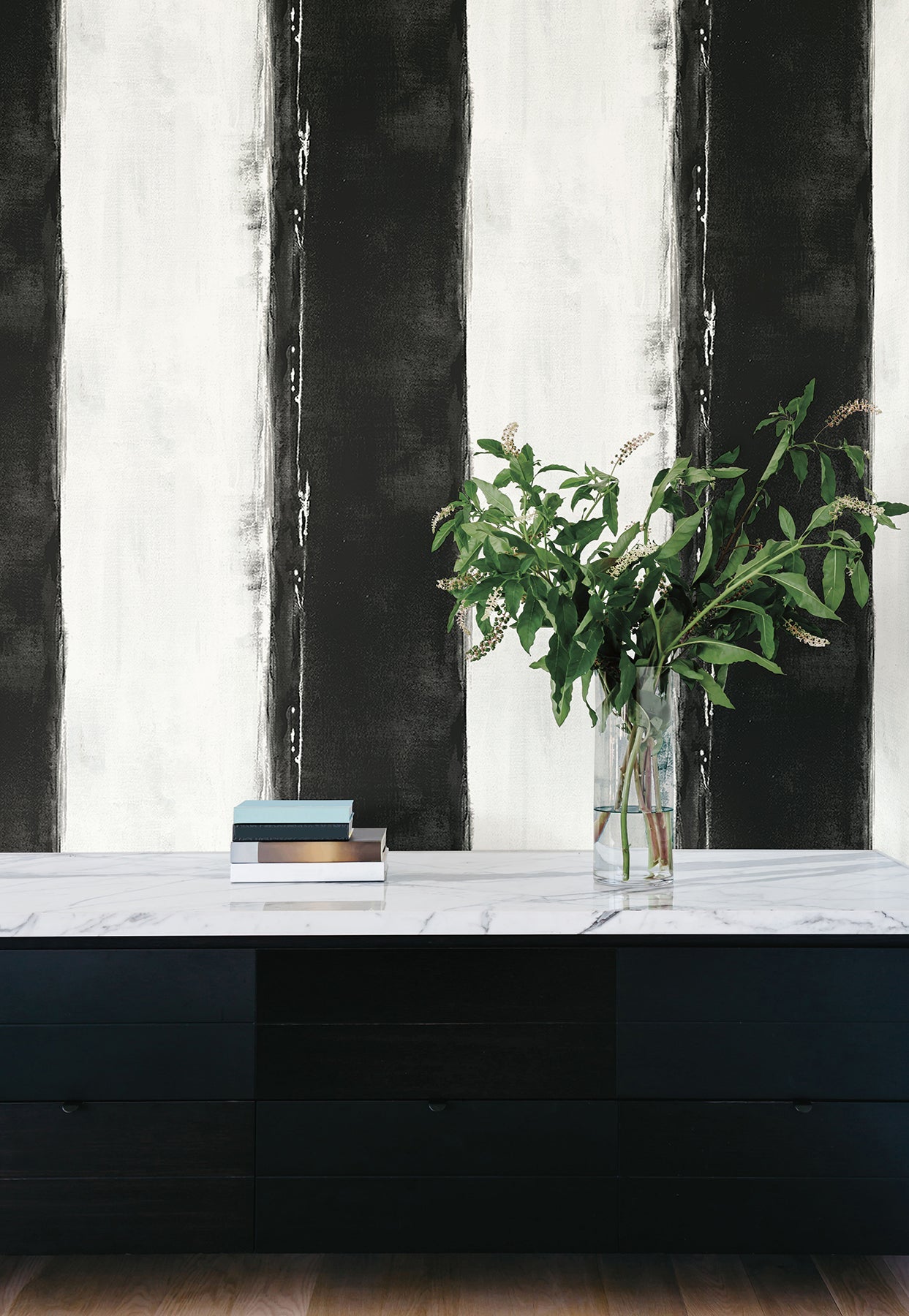 CC1271 Ink Wash Black Carol Benson Cobb Wallpaper by York Wallcoverings