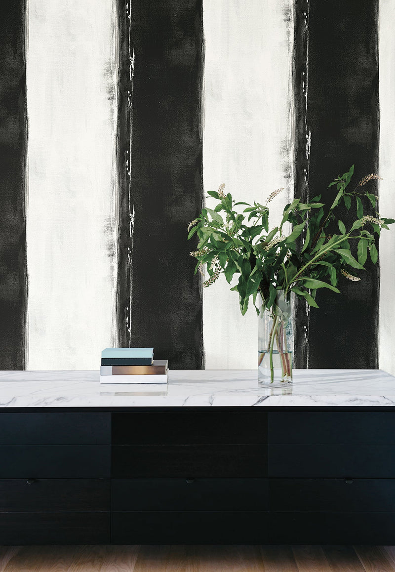 CC1271 Ink Wash Black Carol Benson Cobb Wallpaper by York Wallcoverings