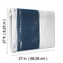 CC1272 Ink Wash Navy Carol Benson Cobb Wallpaper by York Wallcoverings