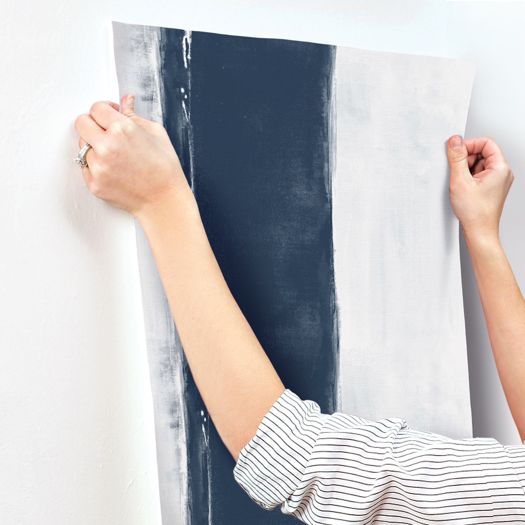 CC1272 Ink Wash Navy Carol Benson Cobb Wallpaper by York Wallcoverings
