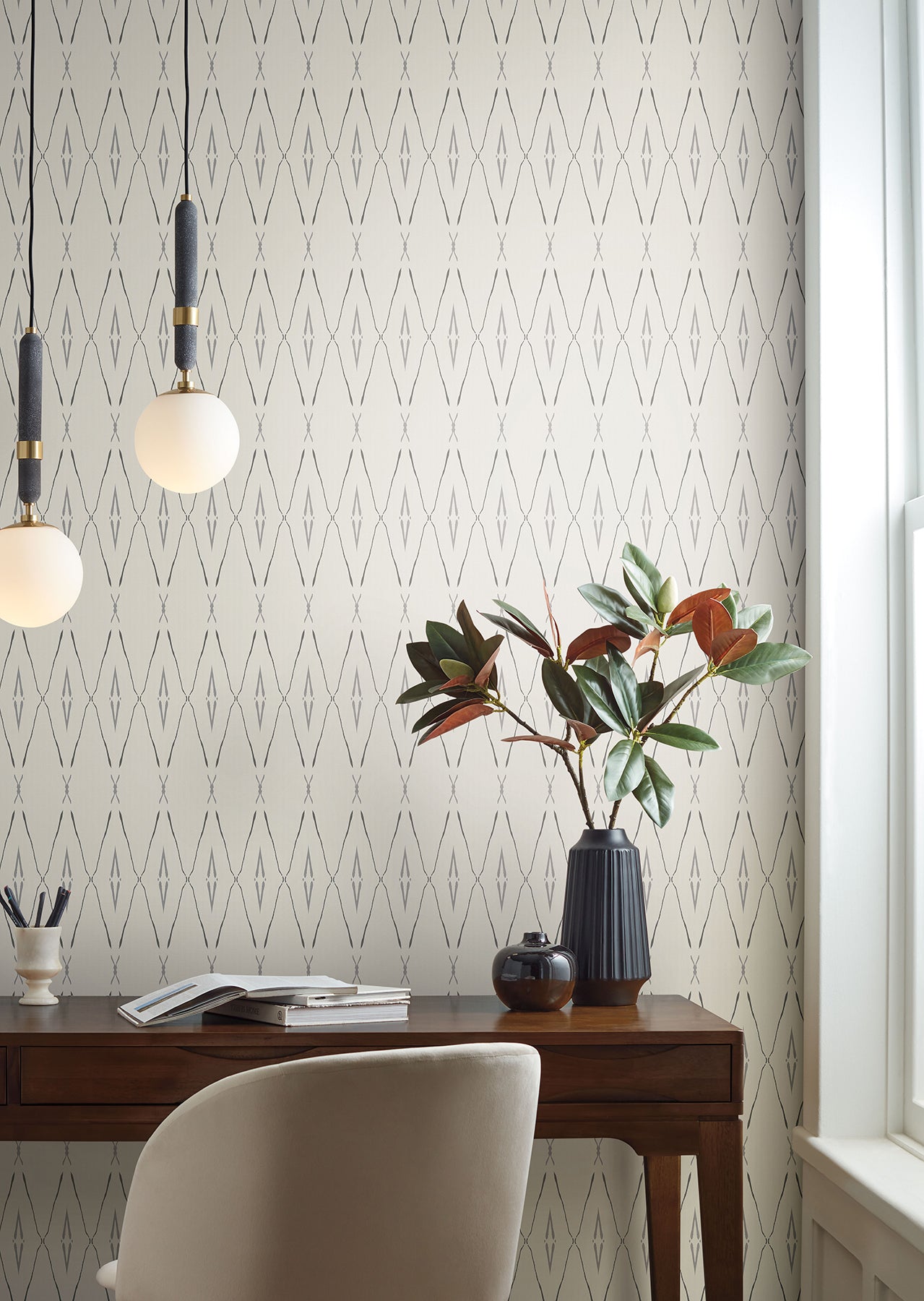 CC1281 Artifacts Silhouettes Savanna Carol Benson Cobb Wallpaper by York Wallcoverings
