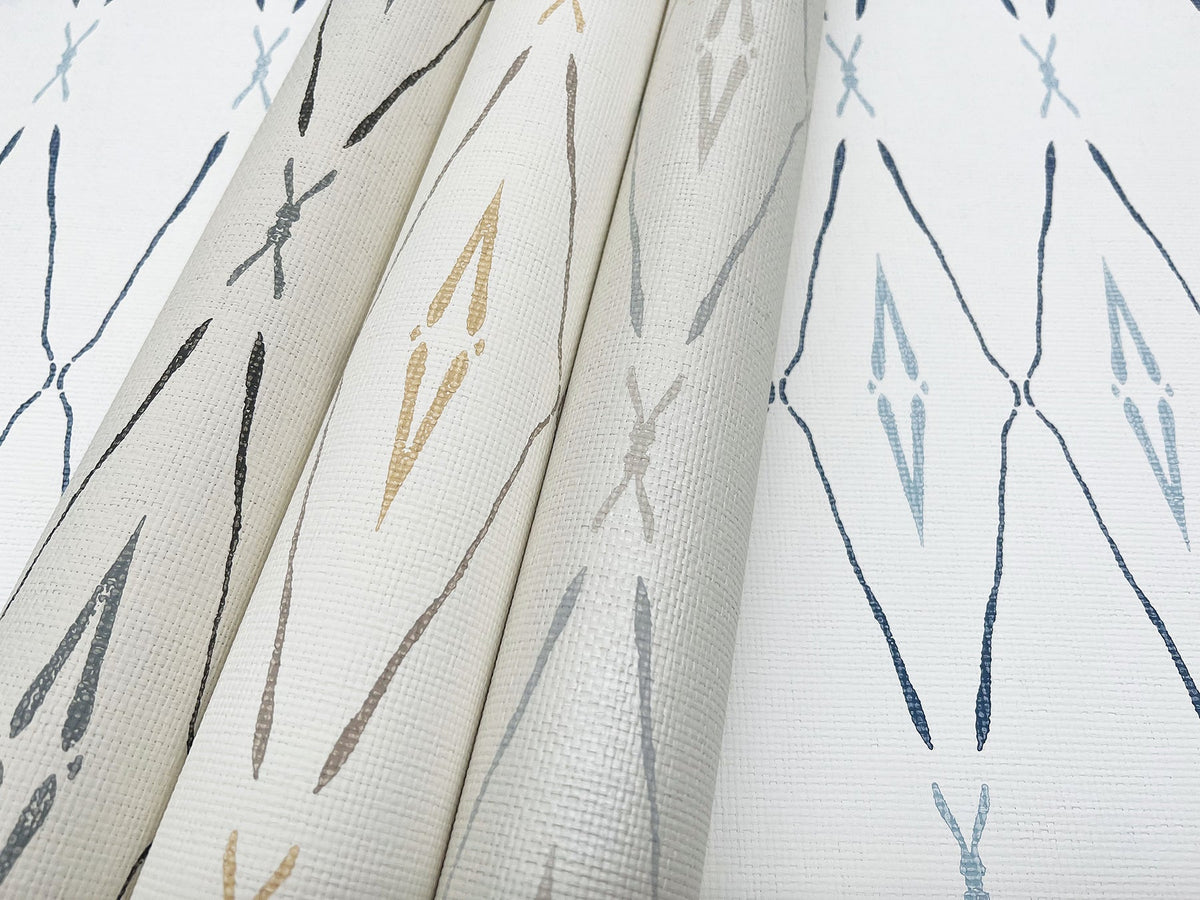 CC1284 Artifacts Silhouettes Indigo Carol Benson Cobb Wallpaper by York Wallcoverings