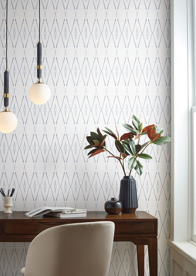 CC1284 Artifacts Silhouettes Indigo Carol Benson Cobb Wallpaper by York Wallcoverings