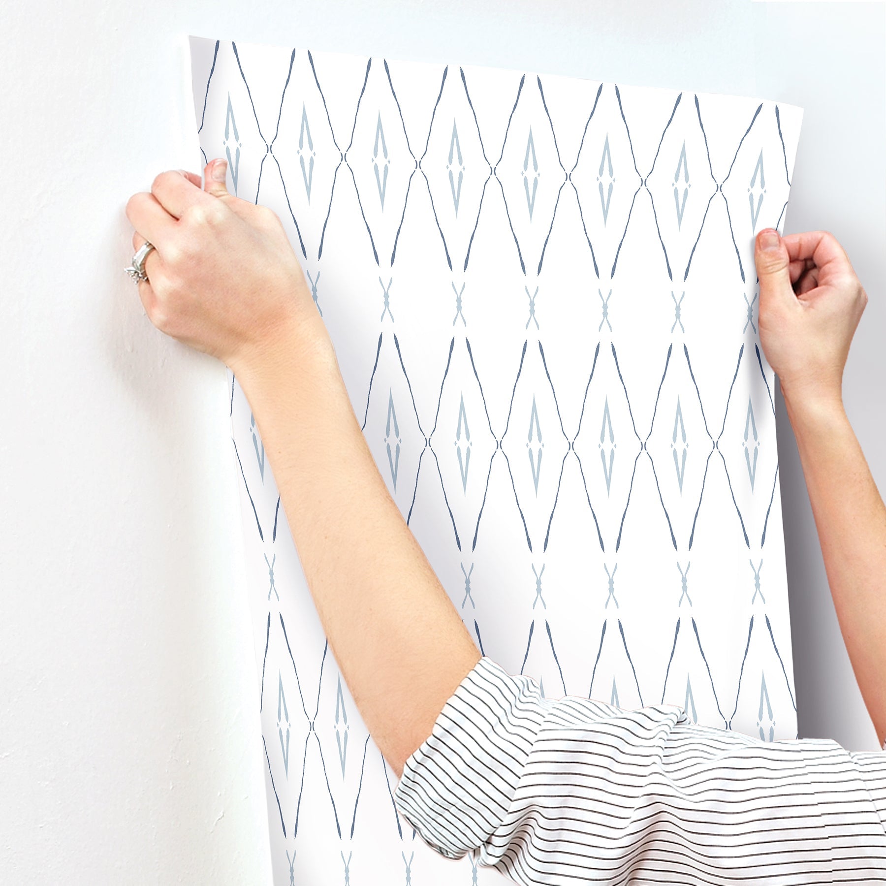CC1284 Artifacts Silhouettes Indigo Carol Benson Cobb Wallpaper by York Wallcoverings