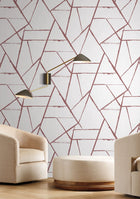 CC1291 Intersect Spice Red Carol Benson Cobb Wallpaper by York Wallcoverings