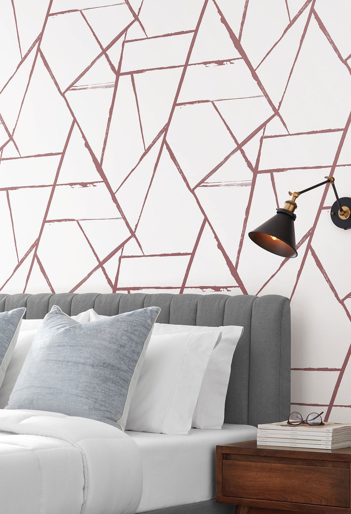 CC1291 Intersect Spice Red Carol Benson Cobb Wallpaper by York Wallcoverings