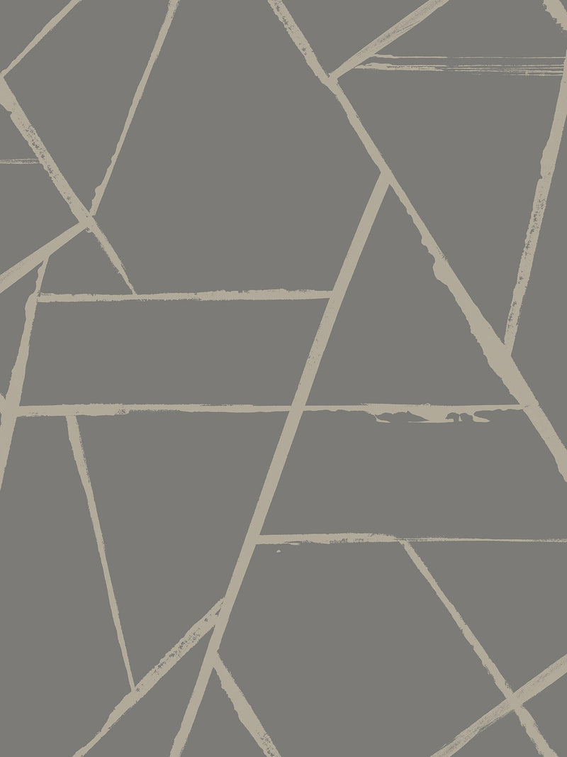 CC1292 Intersect Grey Metallic Carol Benson Cobb Wallpaper by York Wallcoverings