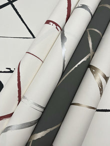 CC1292 Intersect Grey Metallic Carol Benson Cobb Wallpaper by York Wallcoverings