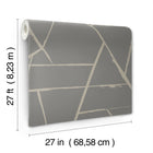 CC1292 Intersect Grey Metallic Carol Benson Cobb Wallpaper by York Wallcoverings