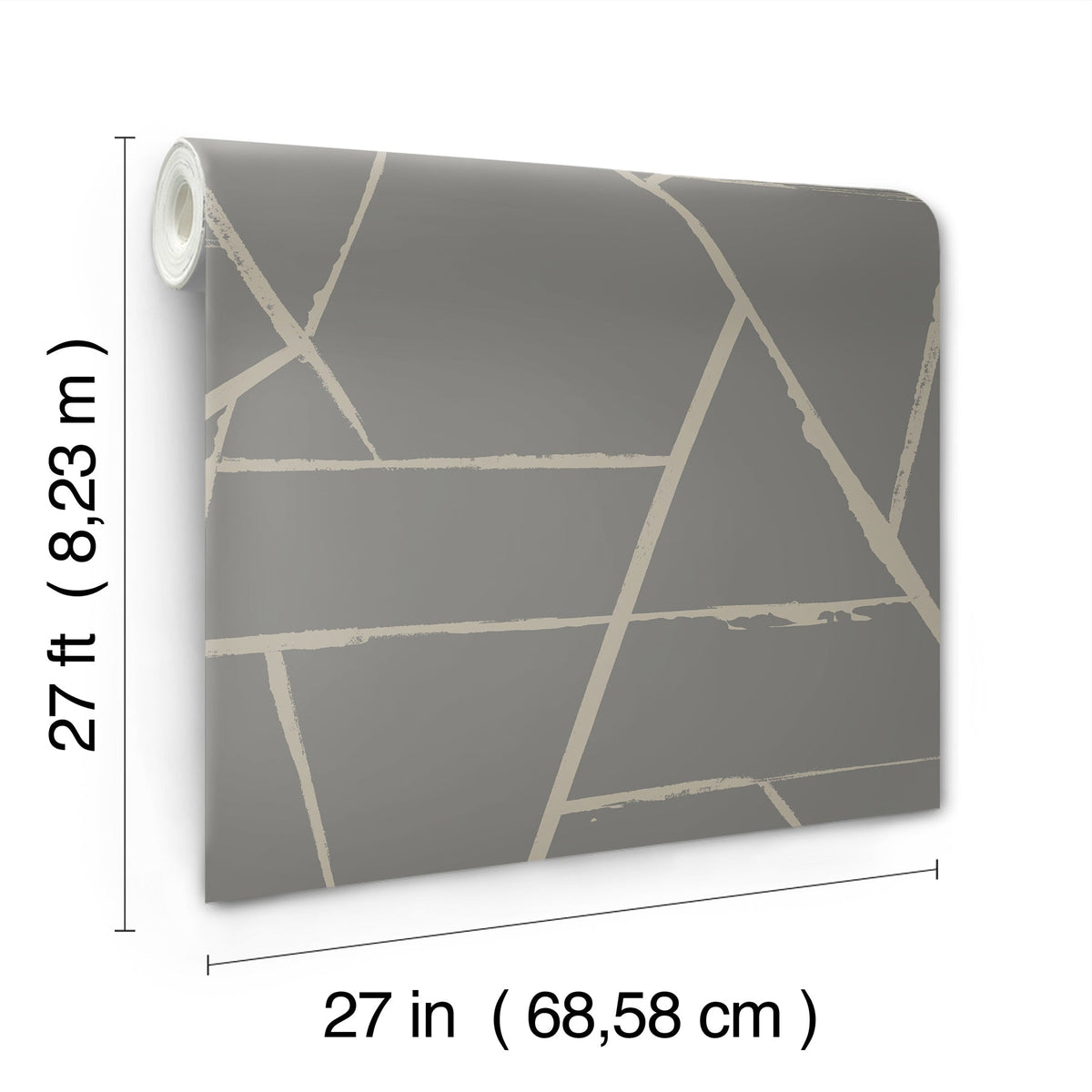CC1292 Intersect Grey Metallic Carol Benson Cobb Wallpaper by York Wallcoverings