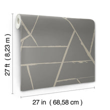 CC1292 Intersect Grey Metallic Carol Benson Cobb Wallpaper by York Wallcoverings