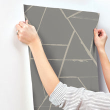 CC1292 Intersect Grey Metallic Carol Benson Cobb Wallpaper by York Wallcoverings