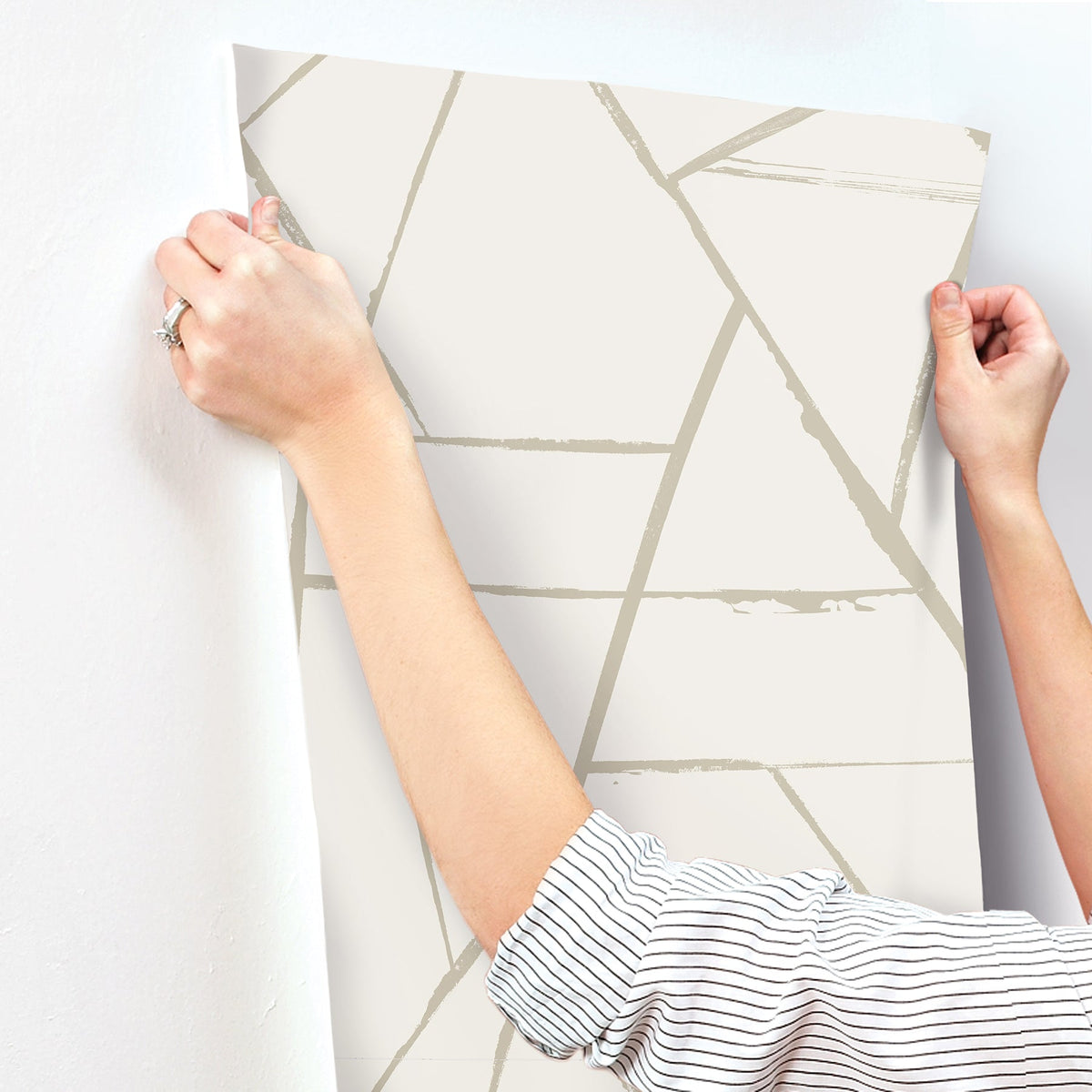 CC1293 Intersect Beige Metallic Carol Benson Cobb Wallpaper by York Wallcoverings