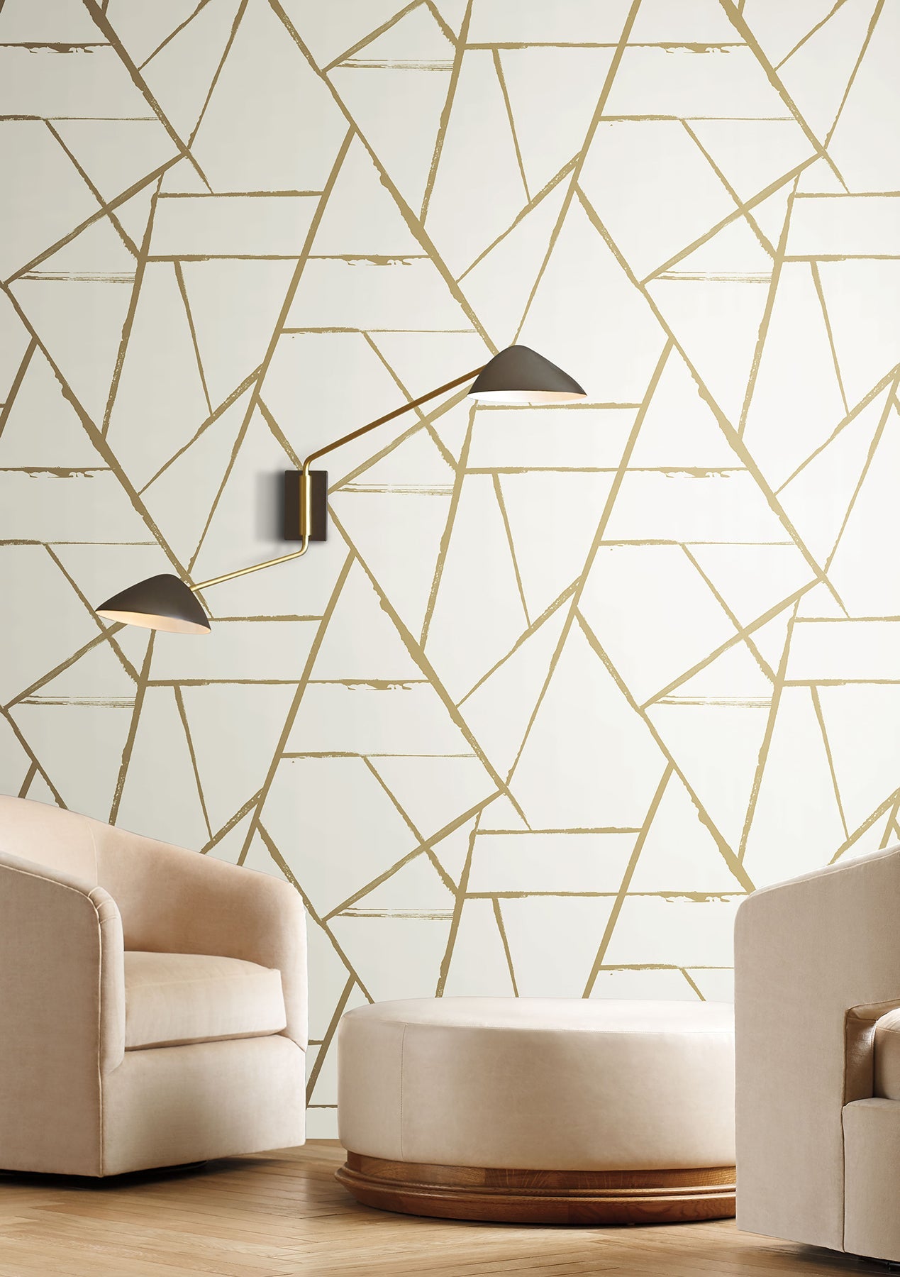 CC1294 Intersect Gold Metallic Carol Benson Cobb Wallpaper by York Wallcoverings