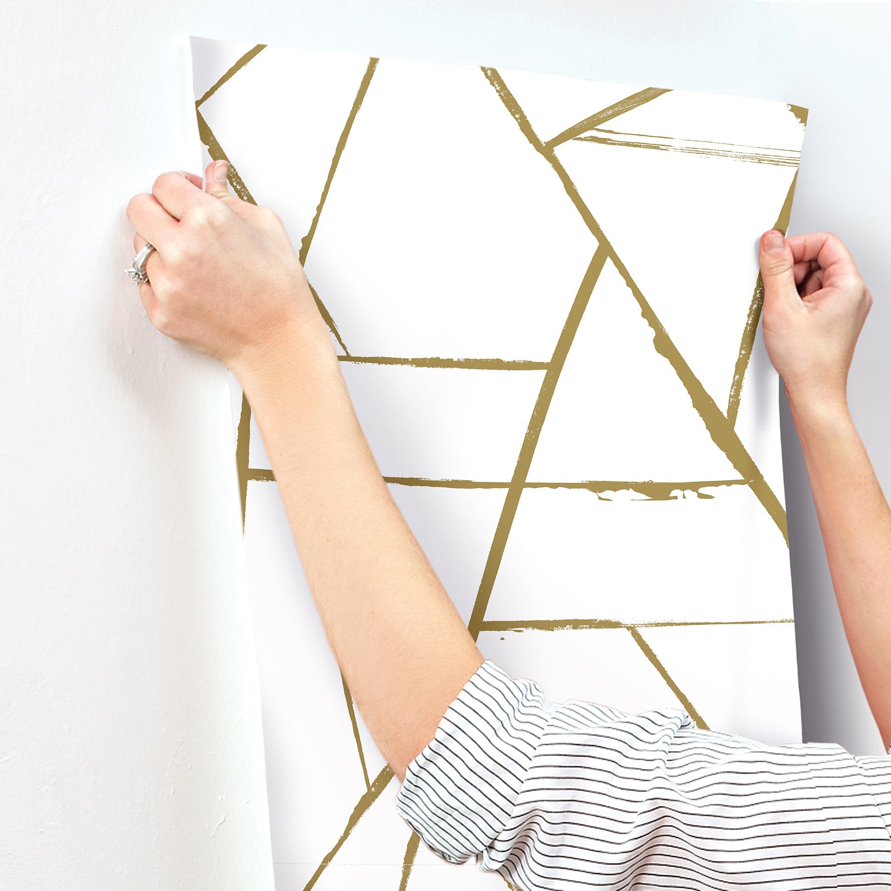 CC1294 Intersect Gold Metallic Carol Benson Cobb Wallpaper by York Wallcoverings