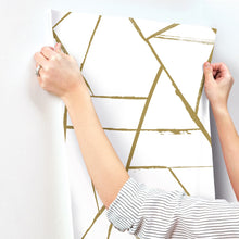 CC1294 Intersect Gold Metallic Carol Benson Cobb Wallpaper by York Wallcoverings