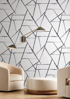 CC1295 Intersect Black Carol Benson Cobb Wallpaper by York Wallcoverings