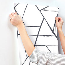 CC1295 Intersect Black Carol Benson Cobb Wallpaper by York Wallcoverings