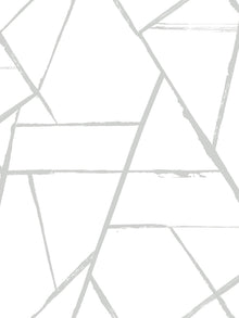 CC1296 Intersect Silver Metallic Carol Benson Cobb Wallpaper by York Wallcoverings