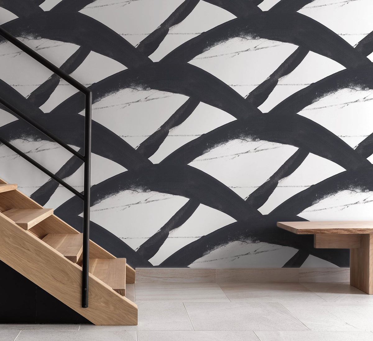 CC1301 Entanglement Black Carol Benson Cobb Wallpaper by York Wallcoverings