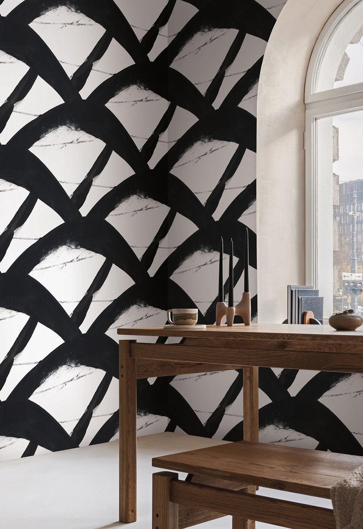 CC1301 Entanglement Black Carol Benson Cobb Wallpaper by York Wallcoverings
