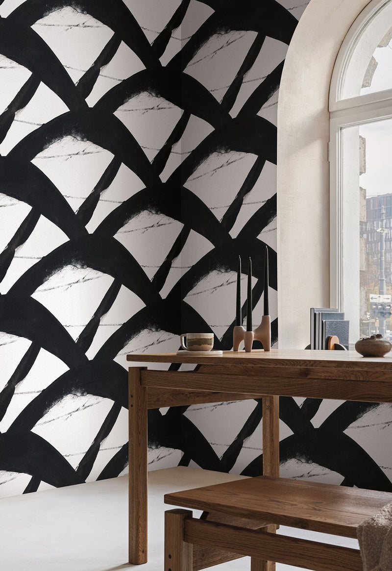 CC1301 Entanglement Black Carol Benson Cobb Wallpaper by York Wallcoverings