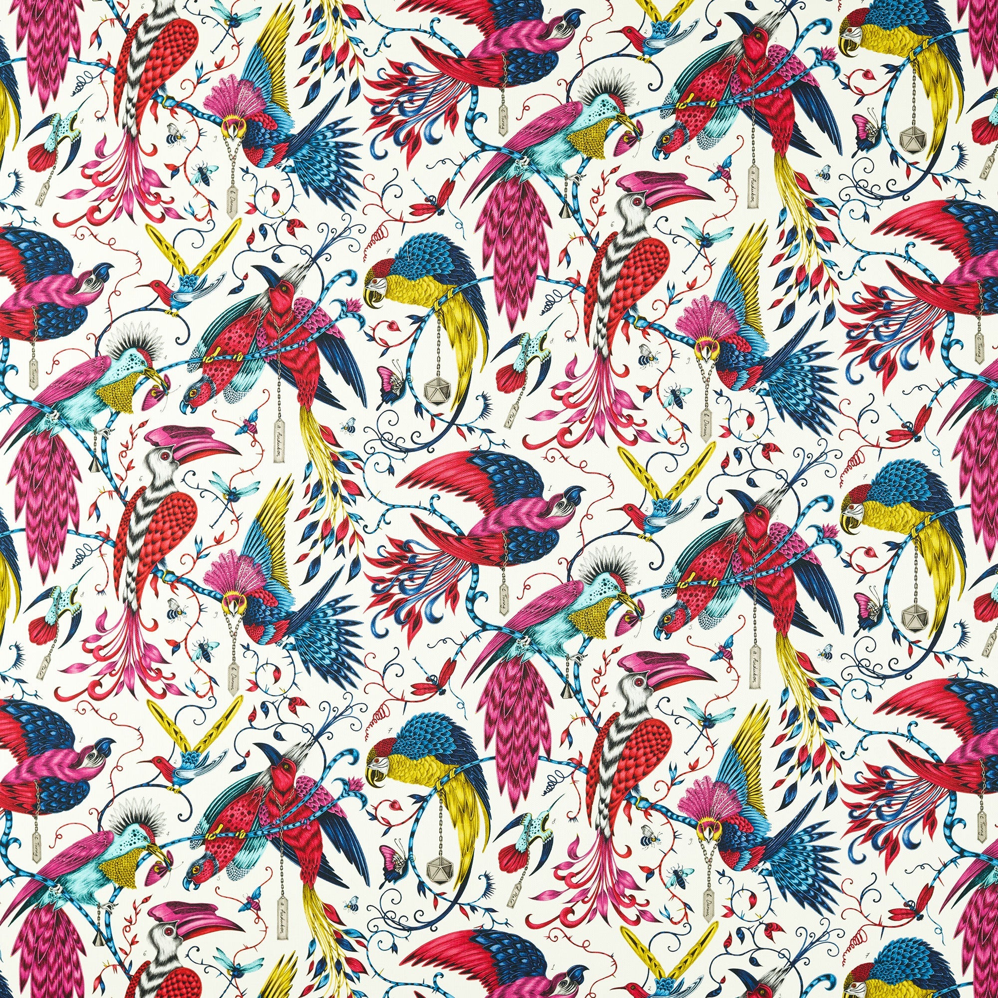 CCF086401 Audubon Indoor Outdoor Multi Emma J Shipley Indoor Outdoor Wild Escape Fabric by Clarke & Clarke