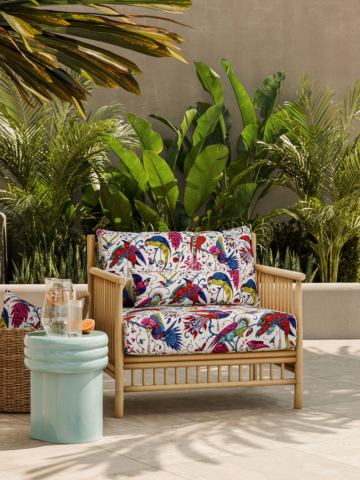 Audubon Indoor Outdoor Multi Emma J Shipley Indoor Outdoor Wild Escape Fabric by Clarke & Clarke