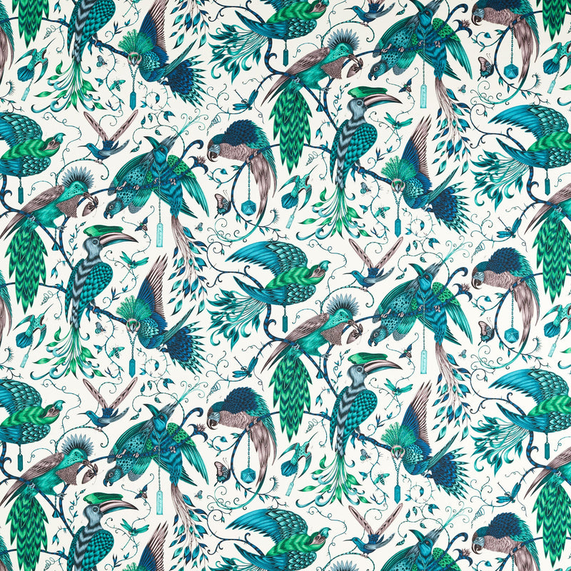 CCF086402 Audubon Indoor Outdoor Jungle Emma J Shipley Indoor Outdoor Wild Escape Fabric by Clarke & Clarke