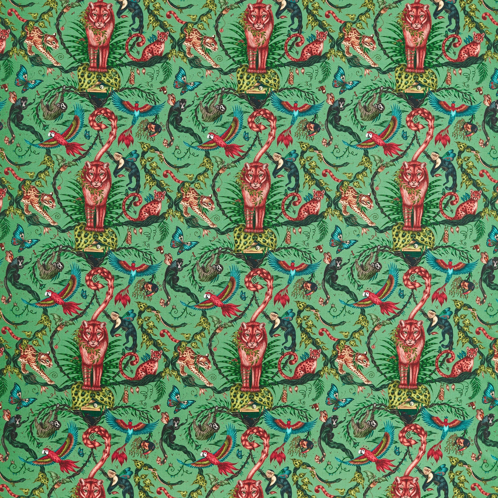 CCF086501 Bosque Dreams Indoor Outdoor Aquamarine Emma J Shipley Indoor Outdoor Wild Escape Fabric by Clarke & Clarke