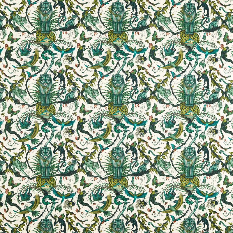 CCF086502 Bosque Dreams Indoor Outdoor Jungle Emma J Shipley Indoor Outdoor Wild Escape Fabric by Clarke & Clarke