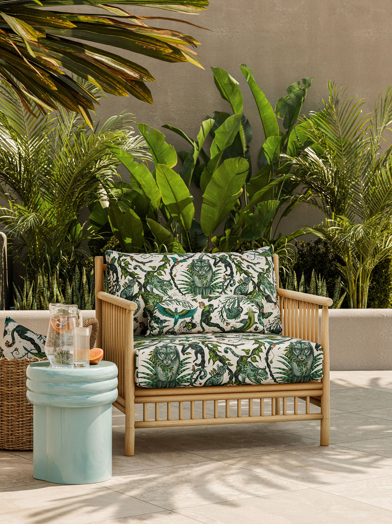 CCF086502 Bosque Dreams Indoor Outdoor Jungle Emma J Shipley Indoor Outdoor Wild Escape Fabric by Clarke & Clarke