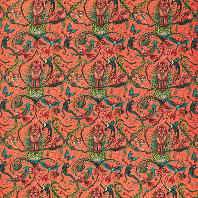 Bosque Dreams Indoor Outdoor Coral Emma J Shipley Indoor Outdoor Wild Escape Fabric by Clarke & Clarke