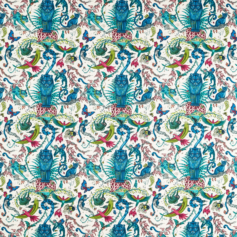 CCF086504 Bosque Dreams Indoor Outdoor Multi Emma J Shipley Indoor Outdoor Wild Escape Fabric by Clarke & Clarke