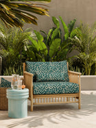 CCF086601 Felis Indoor Outdoor Teal Emma J Shipley Indoor Outdoor Wild Escape Fabric by Clarke & Clarke