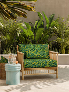 CCF086602 Felis Indoor Outdoor Lime Emma J Shipley Indoor Outdoor Wild Escape Fabric by Clarke & Clarke