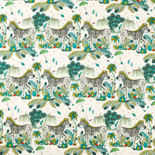 CCF086702 Lost World Indoor Outdoor Green Emma J Shipley Indoor Outdoor Wild Escape Fabric by Clarke & Clarke