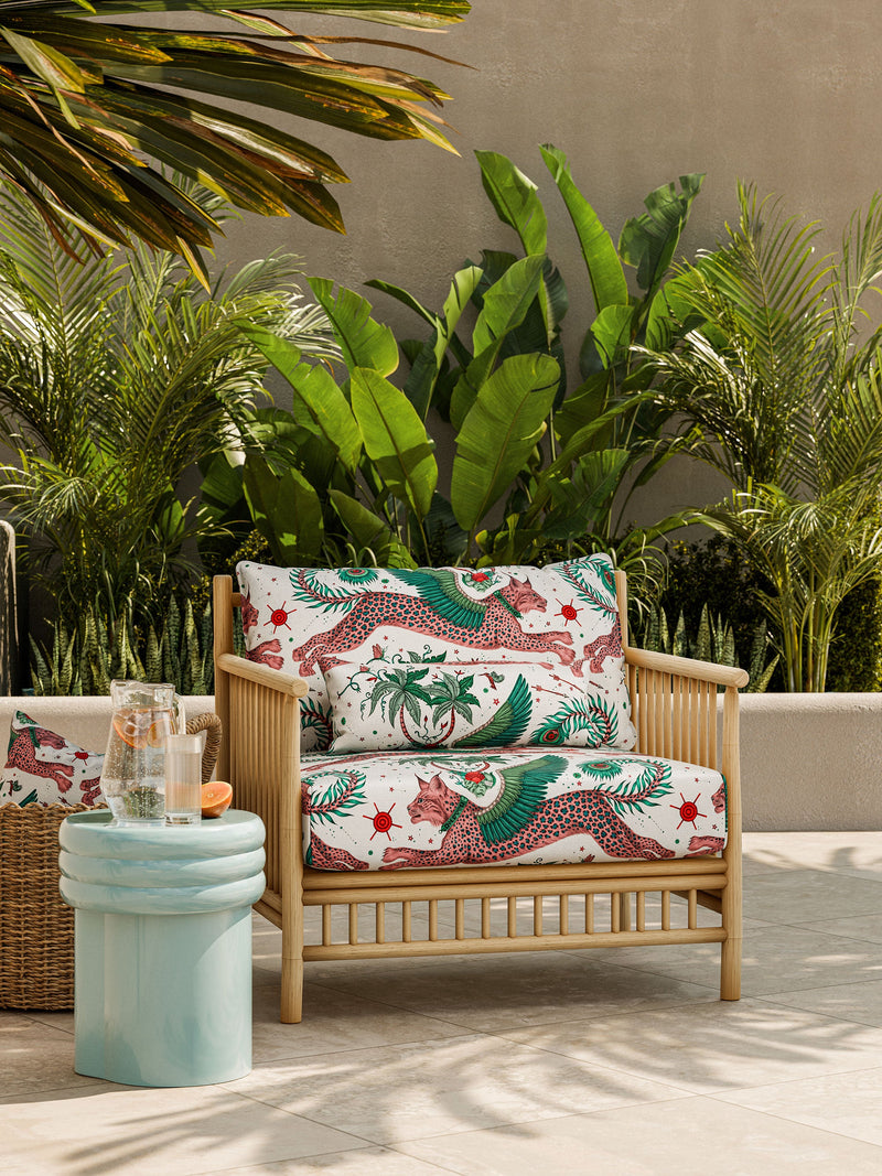 CCF086801 Lynx Indoor Outdoor Pink Emma J Shipley Indoor Outdoor Wild Escape Fabric by Clarke & Clarke