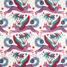 CCF086802 Lynx Indoor Outdoor Magenta Emma J Shipley Indoor Outdoor Wild Escape Fabric by Clarke & Clarke