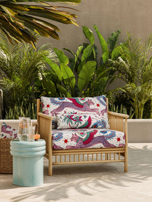 CCF086802 Lynx Indoor Outdoor Magenta Emma J Shipley Indoor Outdoor Wild Escape Fabric by Clarke & Clarke