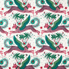CCF086803 Lynx Indoor Outdoor Green Emma J Shipley Indoor Outdoor Wild Escape Fabric by Clarke & Clarke