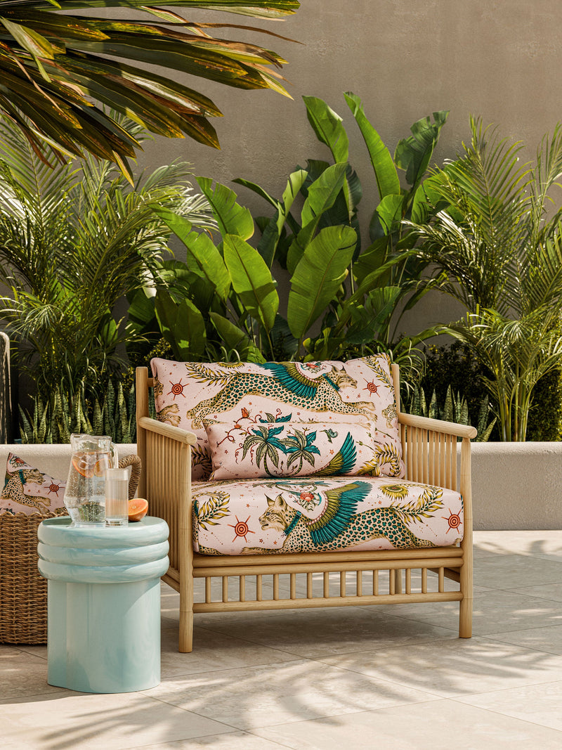 CCF086803 Lynx Indoor Outdoor Green Emma J Shipley Indoor Outdoor Wild Escape Fabric by Clarke & Clarke