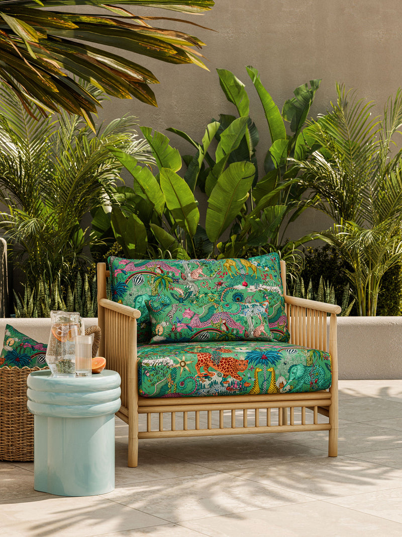 CCF086901 Paradise Lost Indoor Outdoor Green Emma J Shipley Indoor Outdoor Wild Escape Fabric by Clarke & Clarke